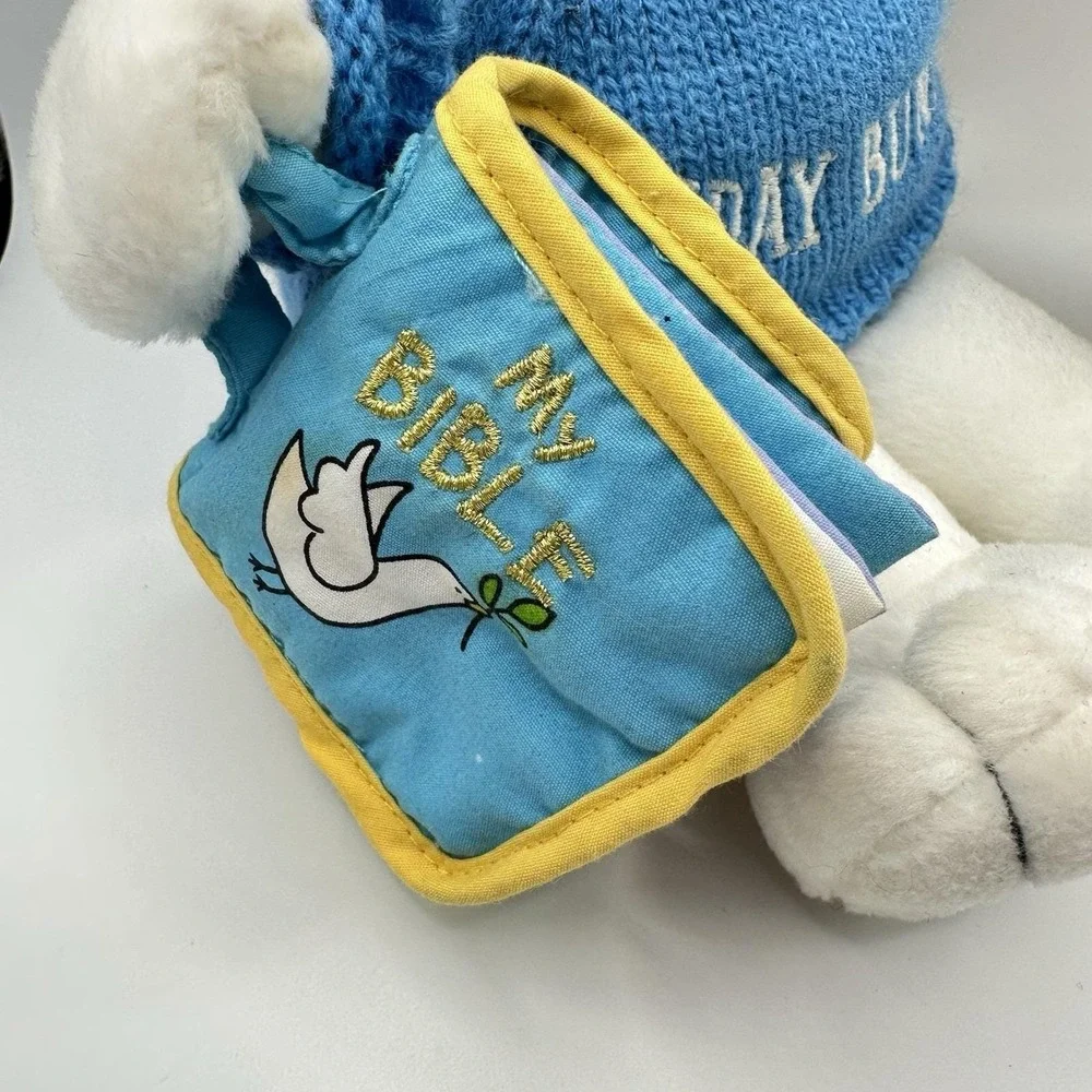 New VTG Baby Blessings Sunday Bunny Plush My Bible Christian Toys Stuffed Rabbit